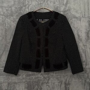 CAbi Dot Jacket Style 5156 Black Polka Dot Jacquard Blazer Size 4 Office Career